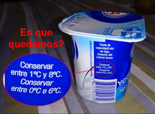 Temperaturas de conservación do iogur
