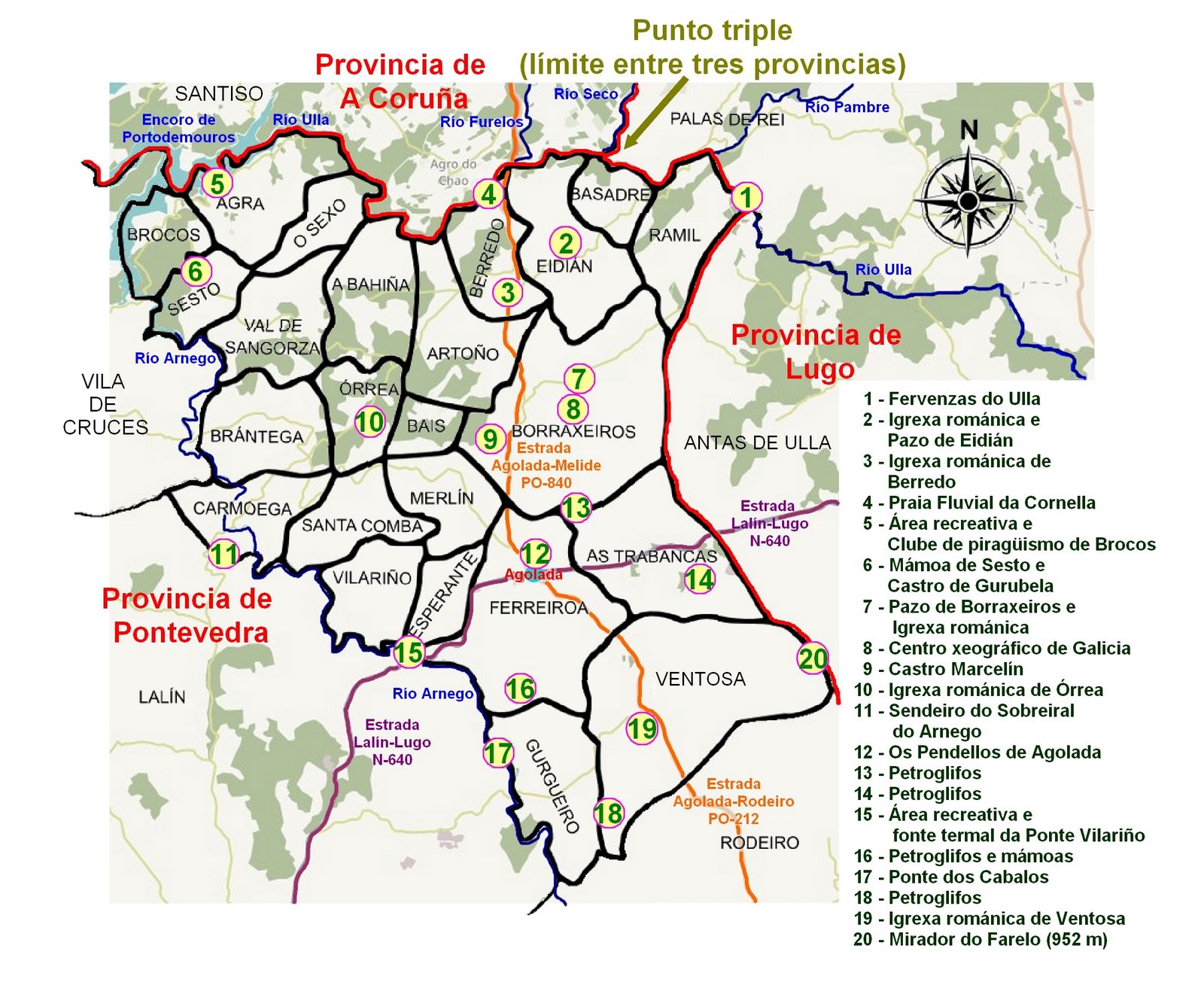 mapa de Agolada