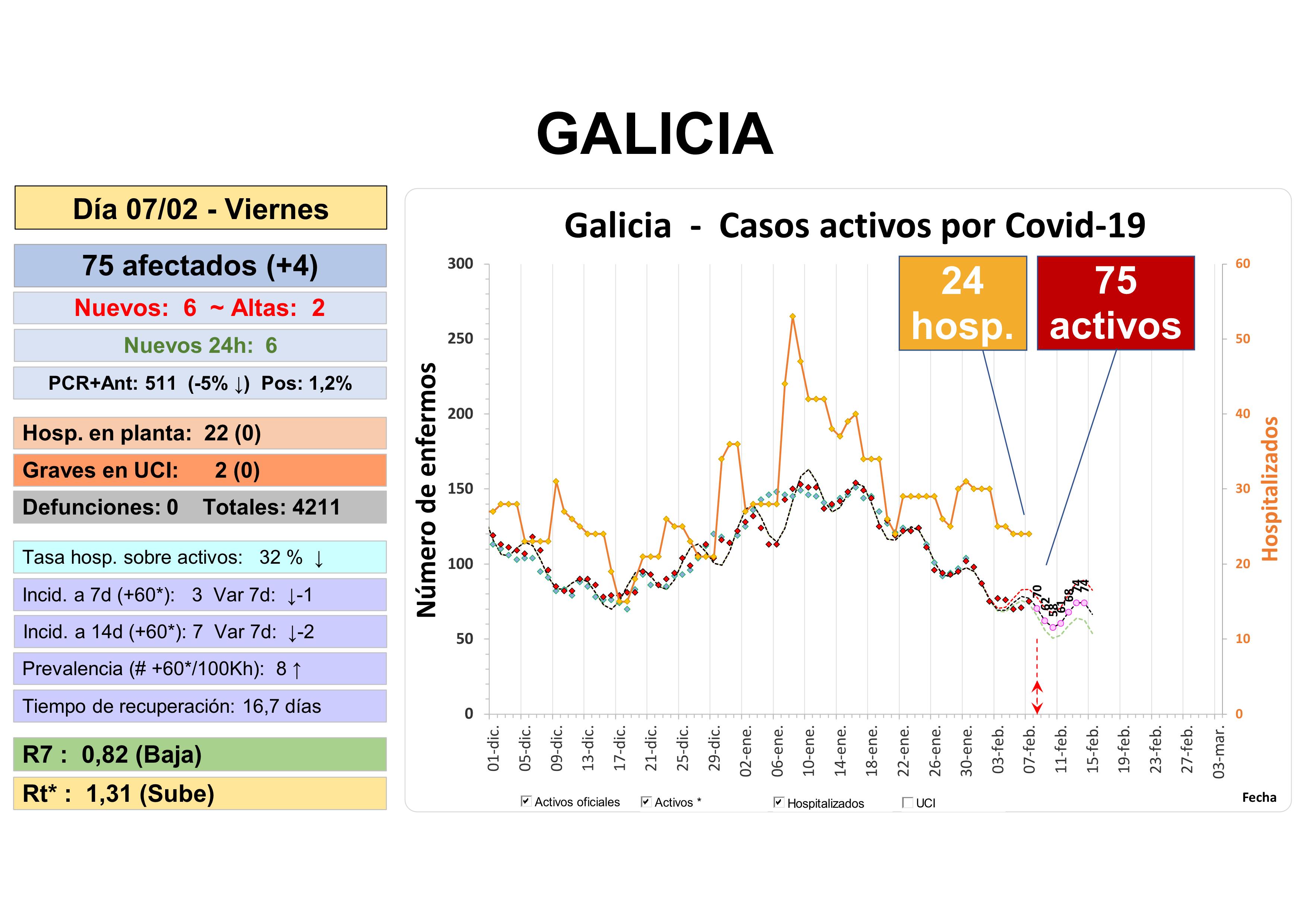 Casos activos y hospitalizados