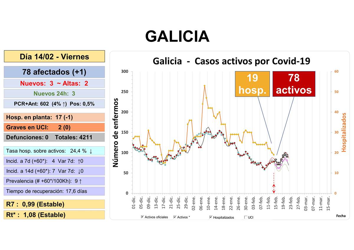 Casos activos y hospitalizados