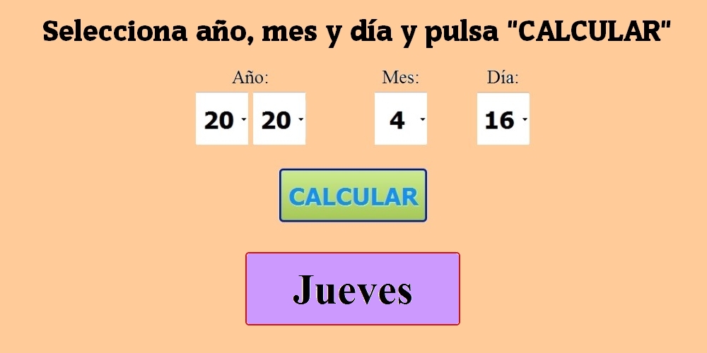 Dia de la semana que corresponde a una fecha